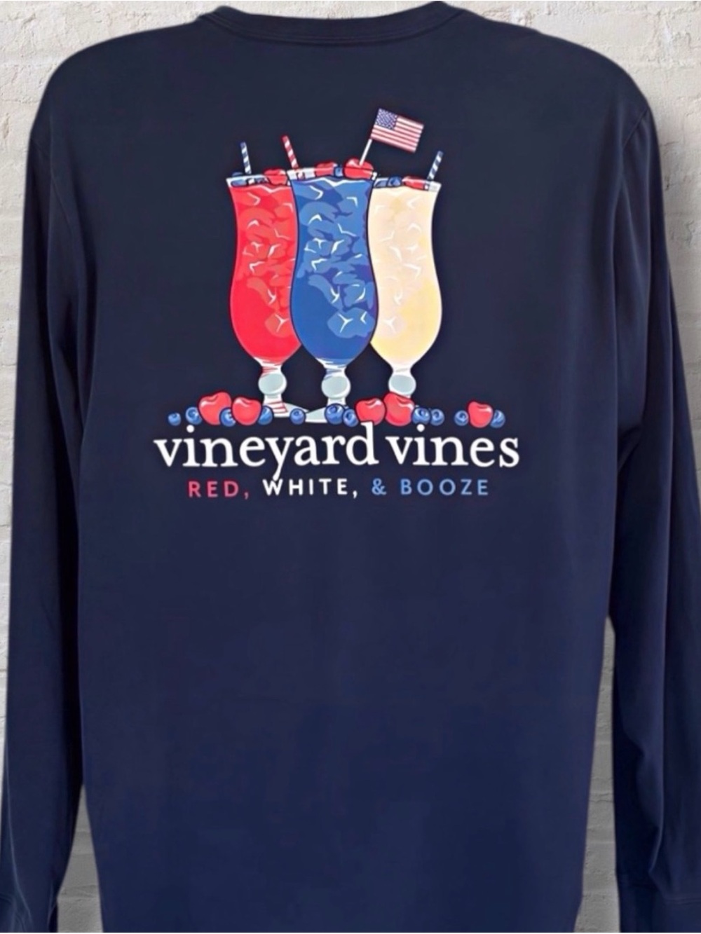 Vineyard Vines 'Red, White & Booze' Graphic Long Sleeve